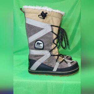 Sorel Tan and Black Winter Boots with Durable Design